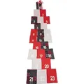 VBS Adventskalender Ruwer 28x112 cm DIY Weihnachtskalender zum Befüllen - Rot