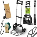TroniTechnik® Sackkarre Handkarre klappbar, Transportkarre bis 80kg, Klappwagen - Vollgummireifen, höhenverstellbar