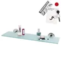 bremermann Bad-Serie Lucente - Glasablage inkl. Klebeset, Badregal Glasregal ideal für Bad und Dusche, Badablage aus Glas und Edelstahl, verchromt