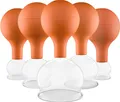Pulox Schröpfgläser Set aus Echtglas 5 Stück. diverse Größen Braun