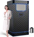 COSTWAY Tragbare Dampfsauna für Zuhause, Ganzkörpersaunabox mit 3-Liter-Dampfgenerator, leichtes Saunazelt für 1 Person, 91*91*183 cm