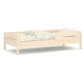 Kinderbett 180x90 Kinderbett mit Rausfallschutz & Lattenrost Naturbelassen 80 x 180 für Mädchen und Jungen Massivholz Kiefer und MDF Möbelplatte, - Naturbelassen