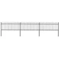 vidaXL Gartenzaun mit Speerspitzen Stahl 5,1 x 0,8 m Schwarz