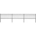 vidaXL Gartenzaun mit Speerspitze Stahl 537 x 80 cm Schwarz 277604