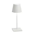 Zafferano, Poldina Pro Mini Lampe, Kabellose, Wiederaufladbare Tischlampe mit Touch Control, Auch für den Außenbereich Geeignet, Dimmer, 2200-3000 K, Höhe 30 cm, Farbe Weiß
