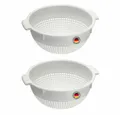 WESTMARK Seiher 2 Stk., groß, mit 2 Griffmulden und 4 Aufsatzrasten zum Waschen und, PE, spülmaschinengeeignet, Made in Germany