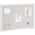VEVOR 36"x24" weiße Korktafel mit Leinenoberfläche – stilvolle wandmontierte Pinnwand für Zuhause, Schule, Büro – elegantes und funktionales Schwarzes Brett