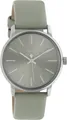 OOZOO Quarzuhr Damenuhr C10723 Armbanduhr Grün Lederband 36 mm
