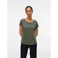 Vero Moda Rundhalsshirt VMAVA PLAIN SS TOP GAJRS NOOS Materialmix, regular fit grün XS (34)