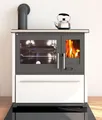 Plamen 850 Glas N – Weißer Küchenofen Holzherd 8 kW (linke Ausführung) EEK 