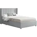 Juskys Polsterbett, Hellgrau, Holzwerkstoff, 140x200 cm, Schlafzimmer, Betten, Polsterbetten