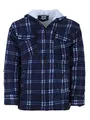Hoang Textil GmbH Herren Holzfällerjacke Hemdjacke Kapuze Arbeitsjacke Hemd Flanell Thermojacke Jacke Kariert Gefüttert Gr. M-3XL, Farbe:schwarz, Größe:XXL