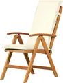 Gartenstuhl Set aus hochwertigem Teak Hochlehner und Polsterauflage weiß Premium-Set mit Auflage aus Polyacryl
