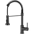 Küchenarmatur Wasserhahn schwarz 360° Doppelfunktion Edelstahl