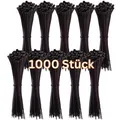Gocableties Kabelbinder 1000 Stück Schwarz, 370 mm x 4,8 mm mit 22,2 kg Zugfestigkeit, lang, UV Beständig Set