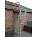 Minka Außenspindeltreppe Rondo Zink Color 38 - 305,5cm Geschosshöhe Weiß 140cm Durchmesser