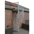 Minka Außenspindeltreppe Rondo Zink Color 38 - 305,5cm Geschosshöhe Weiß 140cm Durchmesser