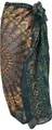 GURU SHOP Leichter Mandala Pareo Schal, Sarong, Handbedrucktes Baumwolltuch, Wandbehang - Modell 25, Herren/Damen
