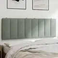 "vidaXL Kopfteil-Kissen \"Hanko\" Hellgrau 140 cm Samt"