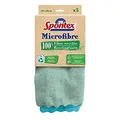 SPONTEX - Mikrofaser aus 100% recycelten Fasern – 5 Mikrofasern – effektiv nur mit Wasser – entfernt 99% der Bakterien