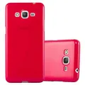Cadorabo Hülle kompatibel mit Samsung Galaxy Grand Prime Schutzhülle TPU Silikon Case Jelly Design Slim Kratzfest Weiche Gummi mit Rundumschutz Case Hülle für Galaxy Grand Prime in Rot