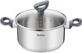 Tefal Kochtopf Daily Cook, Edelstahl (2-tlg), 20 cm, Ausgießhilfe, Messmarkierungen, Induktion, backofenfest