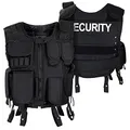 Black Snake® SECURITY Einsatzweste taktische Weste schwarz Paintball Softair Gotscha Brustschutz - XL/XXL - SECURITY