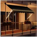 Swing&Harmonie Klemmmarkise LED - Balkonmarkise mit Kurbel Sonnenschutz Markise Terrasse Balkon 200/250/300/350 cm grau 350 cm