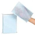 50er Pack Einweg Waschhandschuhe Faservlies Hygienisch 22x15cm Soft Blau-Weiß