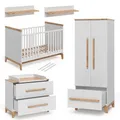 VitaliSpa Kinderzimmer-Set Malia, Weiß/Eiche, 4er Set, zur Erweiterung mit weiteren Malia Möbelstücken geeignet