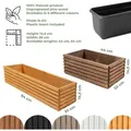 Blumenkasten aus Holz | Pflanzkasten | Blumentopf 64 x 20 x 14,5cm | Kräutertopf | Topf mit Kunststoffeinsatz | Imprägniert | Hellbraun - Hellbraun
