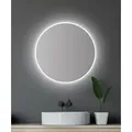 Runder LED Badspiegel Ø 60 cm – TALOS Wandspiegel mit Beleuchtung Neutralweiß, Aluminiumrahmen, feuchtraumgeeignet