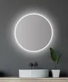 Badspiegel Badezimmerspiegel Spiegel mit LED Beleuchtung rund Ø 60 cm silber