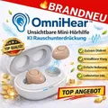 OmniHearTM Hörgerät Unsichtbare Hörhilfe Mini Hörverstärker mit Rauschfilter & KI