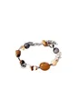 Purelei Hawaiian Sunset Armband – mit Achat, Sodalith, Citrin & Süßwasserperlen – Edelstahl 18K vergoldet – Damen Schmuck 17–20 cm – Farbintensives Edelstein-Armband - Wasserfest (Silver)