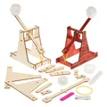 Baker Ross FN118 Holz Trebuchet Katapult Set - 2er-Pack, STEM Holz Bastelset zum Bauen und Experimentieren