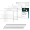 VERDOBA Premium Teichzaun - Hundezaun 5 Zaunelemente - Steckzaun, Gartenzaun Metall - Gartenzaun Komplettset - Zaun für den Garten, Gitterzaun Set Gerade Zaun Garten (5x Gerade, Anthrazit - RAL 7016)