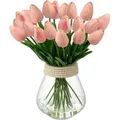 Künstliche Tulpen Blumenstrauß Tulpe Real-Touch 20 Stück Latex für