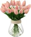 20 Stück Künstliche Tulpen Blumenstrauß Latex Real-Touch für Dekoration