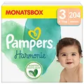 Pampers Baby Windeln Größe 3 (6-10 kg) Harmonie, MONATSBOX, Sanfter Hautschutz Und Pflanzenbasierte Inhaltsstoffe, 204 Stück