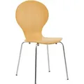 CLP Besucherstuhl, Eukalyptusholz, Metall, 43x86x45 cm, Arbeitszimmer, Besucherstühle