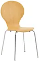 CLP Stapelstuhl Diego I Komfortabler Esszimmerstuhl I Metallgestell, Holzsitz I Ergonomisches Design I Platzsparend In Esszimmer Und Küche, Farbe:Natur