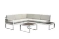 bellavista - Home&Garden® Loungeset »Lima« Lounge Set Alu Ecklounge Loungemöbel Sitzgruppe Gartenmöbel, (Set, 3-tlg., 1 3-Sitzer Sofa), weiß, Aluminium, für 5 Personen, wetterfest - Garten, Terrasse