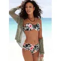 LASCANA Bügel-Bandeau-Bikini-Top Salsa, mit tollem Blumenprint schwarz 34