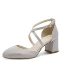 Tamaris Damen Pumps mit Blockabsatz, metallic, 37 EU