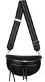 Bauchtasche (TTL-322) Klein Umhängetasche Klein Kunstleder Italy-Design BLACK
