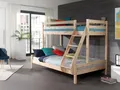 Vipack Etagenbett Martin, 2 Liegeflächen 140 u. 90/200, Kiefer massiv, Made in Europe (B/H/T ca. 208x167x156cm, untere Liegefläche mit Mittelsteg), inkl. Rolllattenroste, oben mit Absturzschutz, Farben weiß und natur