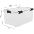 IRIS OHYAMA Water Proof Box 50 Liter, transparent-griffe in schwarz 6165 - Schwarz/Transparent
