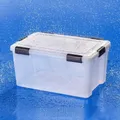 Iris Ohyama, 4Er-Set, Aufbewahrungsboxen, 5 L, Mit Clips, Stapelbar, Wohnzimmer,