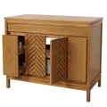 Teak-Waschbeckenunterschrank HWC-M74, Waschtisch, B-Grade-Teak, 86x106x56cm